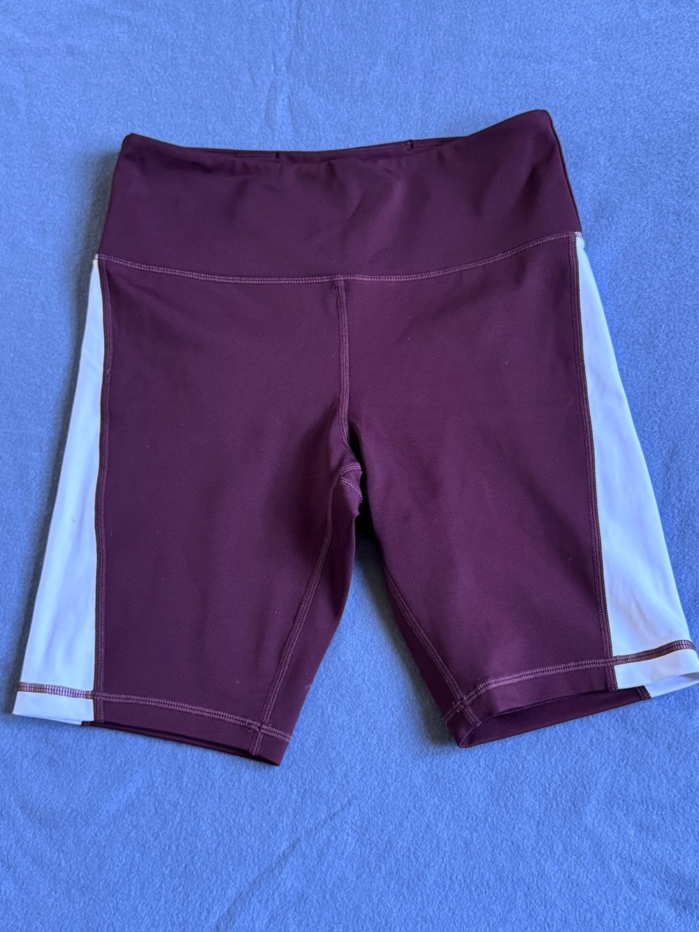 Maroon Bike Shorts with White Side Panels